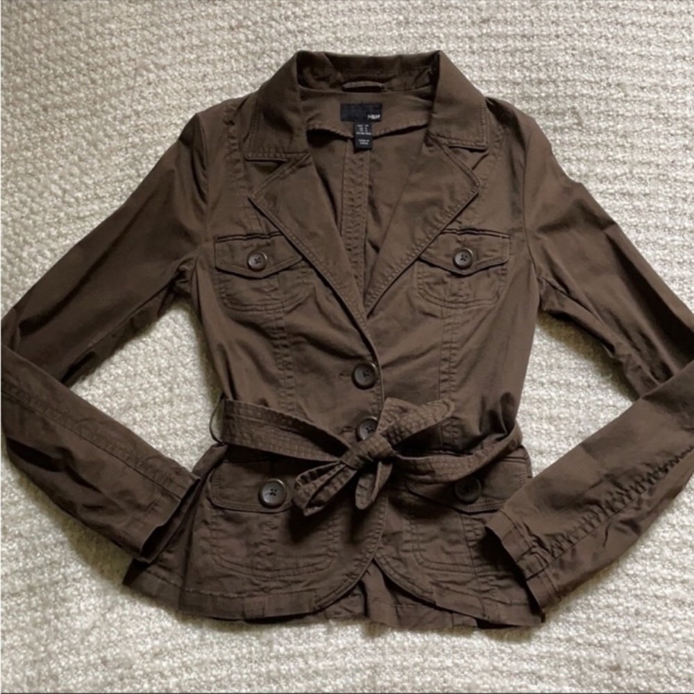 🍂H&M SIZE 4 BROWN UTILITY JACKET